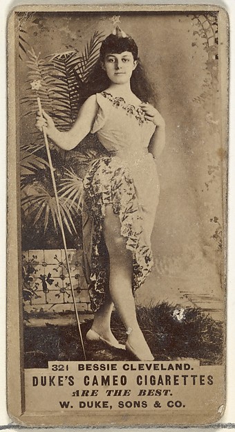 Card Number 321, Bessie Cleveland, from the Actors and Actresses series (N145-5) issued by Duke Sons & Co. to promote Cameo Cigarettes