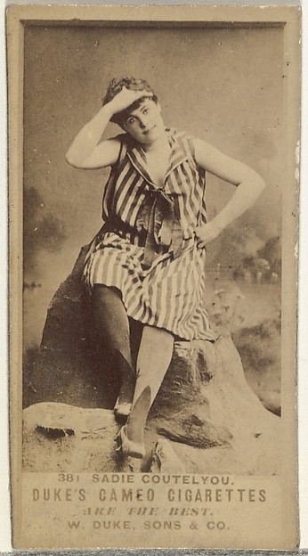 Card Number 381, Sadie Coutelyou, from the Actors and Actresses series (N145-5) issued by Duke Sons & Co. to promote Cameo Cigarettes