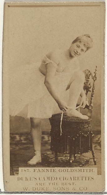 Card Number 187, Fannie Goldsmith, from the Actors and Actresses series (N145-5) issued by Duke Sons & Co. to promote Cameo Cigarettes
