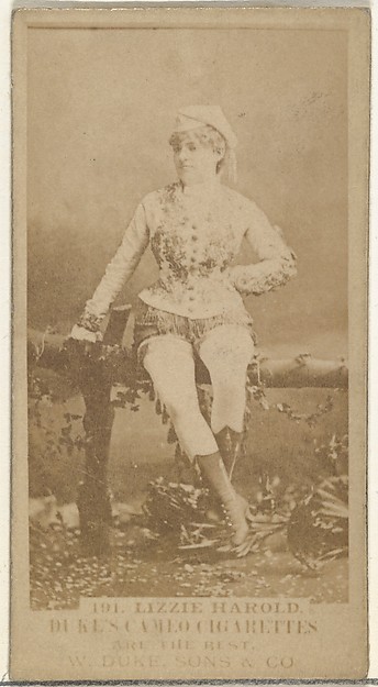 Card Number 191, Lizzie Harold, from the Actors and Actresses series (N145-5) issued by Duke Sons & Co. to promote Cameo Cigarettes