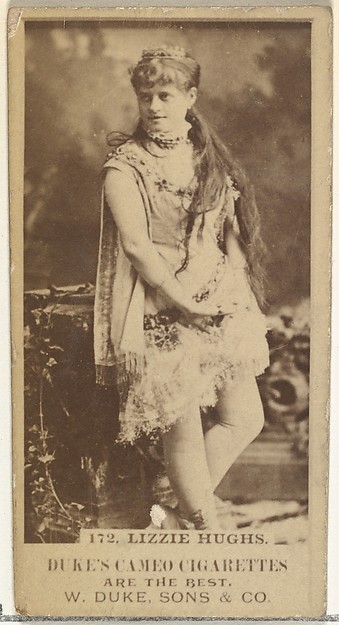 Card Number 172, Lizzie Hughs, from the Actors and Actresses series (N145-5) issued by Duke Sons & Co. to promote Cameo Cigarettes