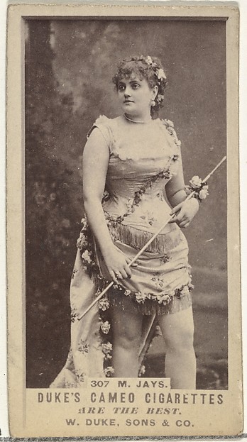Card Number 307, M. Jays, from the Actors and Actresses series (N145-5) issued by Duke Sons & Co. to promote Cameo Cigarettes