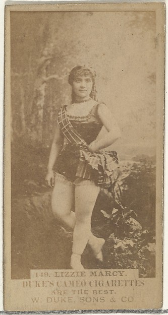 Card Number 149, Lizzie Marcy, from the Actors and Actresses series (N145-5) issued by Duke Sons & Co. to promote Cameo Cigarettes