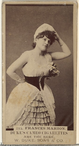 Card Number 215, Frances Marion, from the Actors and Actresses series (N145-5) issued by Duke Sons & Co. to promote Cameo Cigarettes