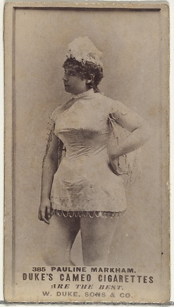 Card Number 385, Pauline Markham, from the Actors and Actresses series (N145-5) issued by Duke Sons & Co. to promote Cameo Cigarettes