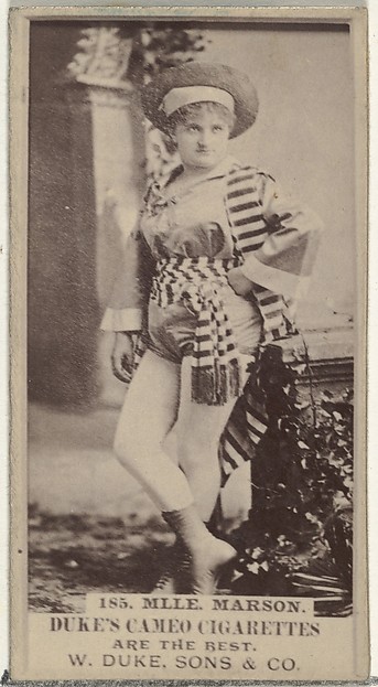 Card Number 185, Mlle. Marson, from the Actors and Actresses series (N145-5) issued by Duke Sons & Co. to promote Cameo Cigarettes