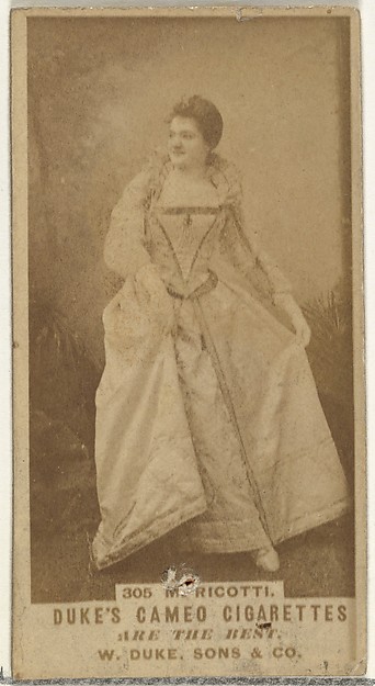 Card Number 305, M. Ricotti, from the Actors and Actresses series (N145-5) issued by Duke Sons & Co. to promote Cameo Cigarettes