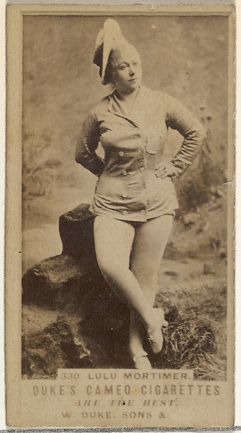 Card Number 330, Lulu Mortimer, from the Actors and Actresses series (N145-5) issued by Duke Sons & Co. to promote Cameo Cigarettes