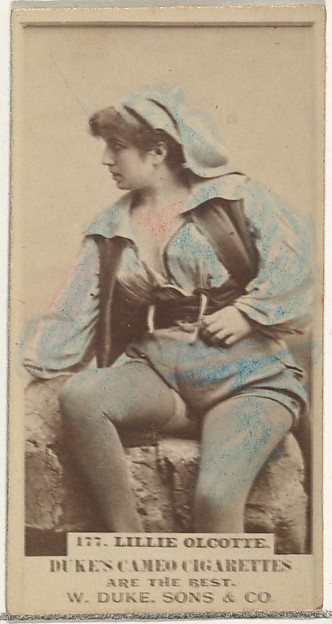 Card Number 177, Lillie Olcotte, from the Actors and Actresses series (N145-5) issued by Duke Sons & Co. to promote Cameo Cigarettes