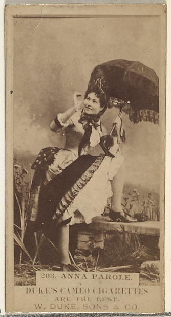 Card Number 203, Anna Parole, from the Actors and Actresses series (N145-5) issued by Duke Sons & Co. to promote Cameo Cigarettes