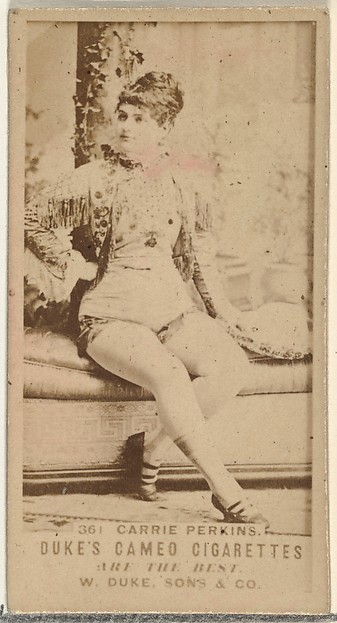 Card Number 361, Carrie Perkins, from the Actors and Actresses series (N145-5) issued by Duke Sons & Co. to promote Cameo Cigarettes