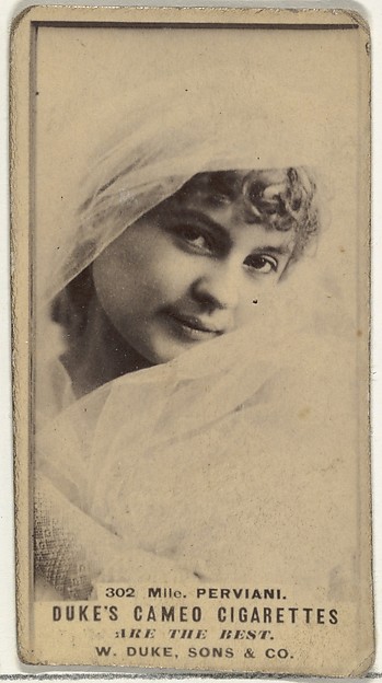 Card Number 302, Mlle. Perviani, from the Actors and Actresses series (N145-5) issued by Duke Sons & Co. to promote Cameo Cigarettes