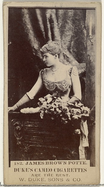 Card Number 182, Mrs. James Brown Potter, from the Actors and Actresses series (N145-5) issued by Duke Sons & Co. to promote Cameo Cigarettes