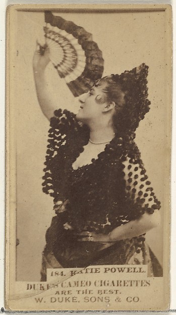 Card Number 184, Katie Powell, from the Actors and Actresses series (N145-5) issued by Duke Sons & Co. to promote Cameo Cigarettes