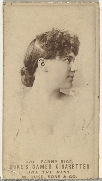 Card Number 770, Fanny Rice, from the Actors and Actresses series (N145-5) issued by Duke Sons & Co. to promote Cameo Cigarettes