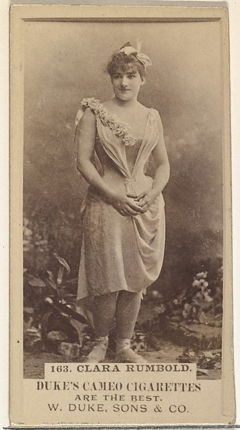 Card Number 163, Carrie Rumbold, from the Actors and Actresses series (N145-5) issued by Duke Sons & Co. to promote Cameo Cigarettes