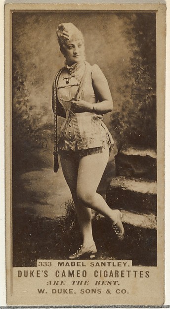Card Number 333, Mabel Santley, from the Actors and Actresses series (N145-5) issued by Duke Sons & Co. to promote Cameo Cigarettes