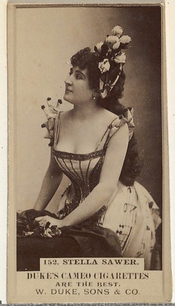 Card Number 152, Stella Sawer, from the Actors and Actresses series (N145-5) issued by Duke Sons & Co. to promote Cameo Cigarettes