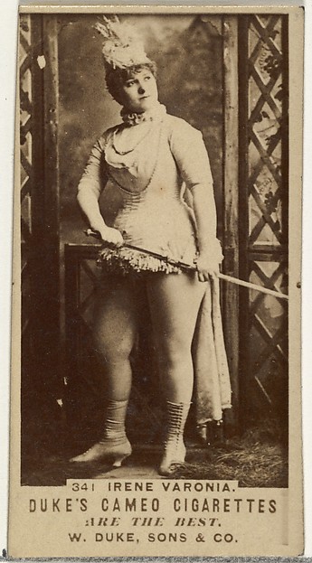 Card Number 341, Irene Varonia, from the Actors and Actresses series (N145-5) issued by Duke Sons & Co. to promote Cameo Cigarettes