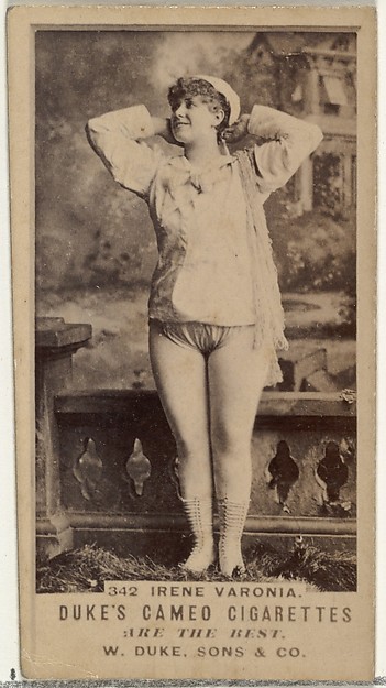 Card Number 342, Irene Varonia, from the Actors and Actresses series (N145-5) issued by Duke Sons & Co. to promote Cameo Cigarettes