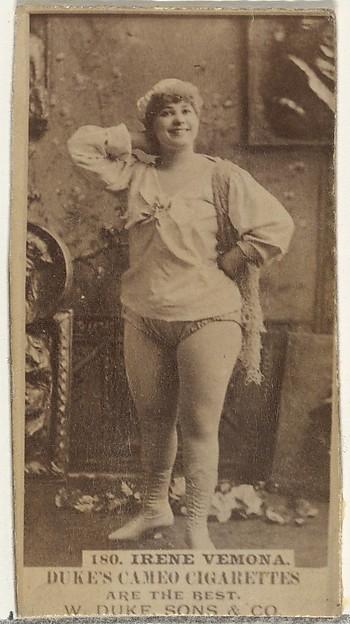 Card Number 180, Irene Varona, from the Actors and Actresses series (N145-5) issued by Duke Sons & Co. to promote Cameo Cigarettes