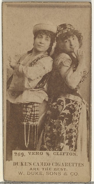 Card Number 209, Vero and Clifton, from the Actors and Actresses series (N145-5) issued by Duke Sons & Co. to promote Cameo Cigarettes