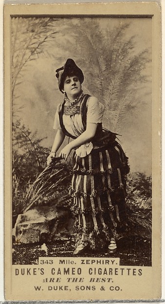 Card Number 343, Mlle. Zephiry, from the Actors and Actresses series (N145-5) issued by Duke Sons & Co. to promote Cameo Cigarettes