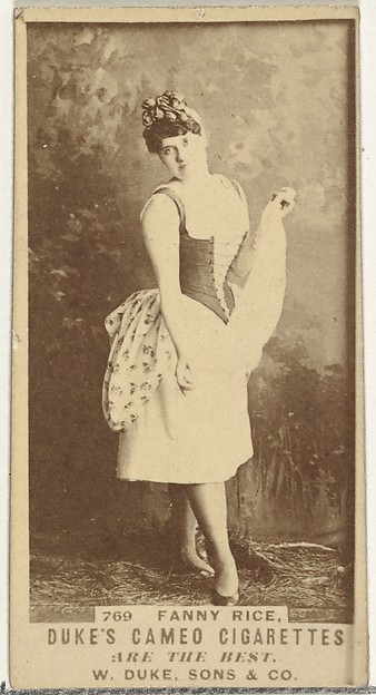 Card Number 769, Fanny Rice, from the Actors and Actresses series (N145-5) issued by Duke Sons & Co. to promote Cameo Cigarettes