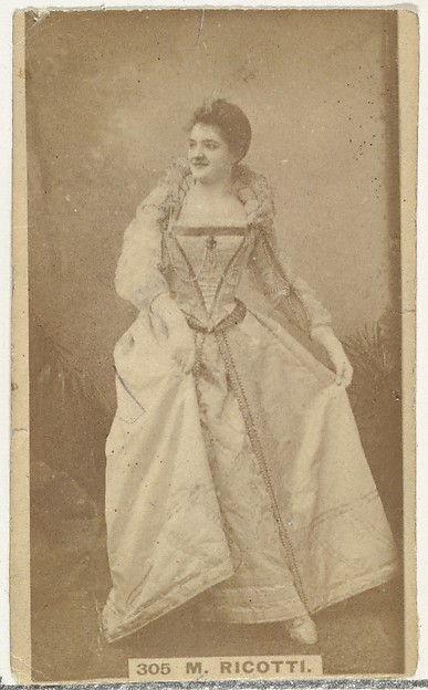 Card Number 305, M. Ricotti, from the Actors and Actresses series (N145-5) issued by Duke Sons & Co. to promote Cameo Cigarettes