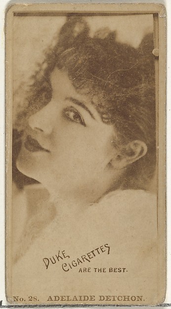 Card Number 28, Adelaide Detchon, from the Actors and Actresses series (N145-6) issued by Duke Sons & Co. to promote Duke Cigarettes