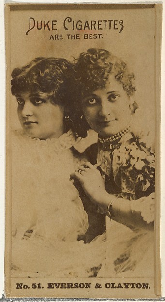 Card Number 51, Everson & Clayton, from the Actors and Actresses series (N145-6) issued by Duke Sons & Co. to promote Duke Cigarettes