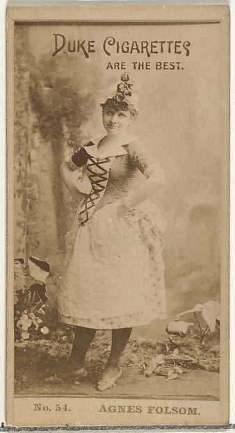 Card Number 54, Agnes Folsom, from the Actors and Actresses series (N145-6) issued by Duke Sons & Co. to promote Duke Cigarettes