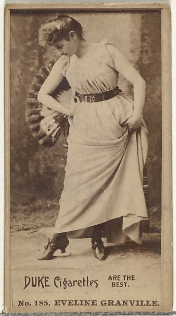 Card Number 185, Eveline Granville, from the Actors and Actresses series (N145-6) issued by Duke Sons & Co. to promote Duke Cigarettes