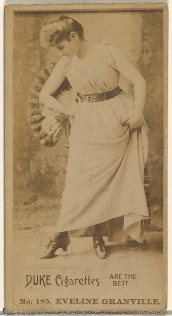 Card Number 185, Eveline Granville, from the Actors and Actresses series (N145-6) issued by Duke Sons & Co. to promote Duke Cigarettes