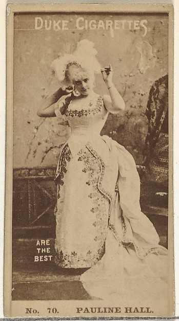 Card Number 70, Pauline Hall, from the Actors and Actresses series (N145-6) issued by Duke Sons & Co. to promote Duke Cigarettes