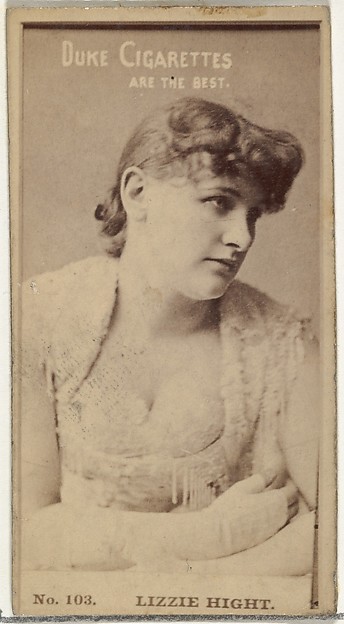 Card Number 103, Lizzie Hight, from the Actors and Actresses series (N145-6) issued by Duke Sons & Co. to promote Duke Cigarettes