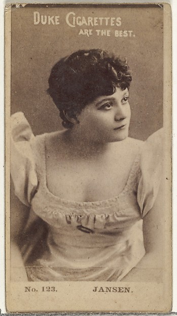 Card Number 123, Jansen, from the Actors and Actresses series (N145-6) issued by Duke Sons & Co. to promote Duke Cigarettes