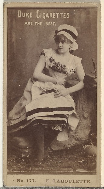 Card Number 177, E. Laboulette, from the Actors and Actresses series (N145-6) issued by Duke Sons & Co. to promote Duke Cigarettes