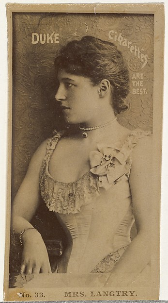 Card Number 33, Mrs. Langtry, from the Actors and Actresses series (N145-6) issued by Duke Sons & Co. to promote Duke Cigarettes by W. Duke, Sons & Co., The Metropolitan Museum of Art