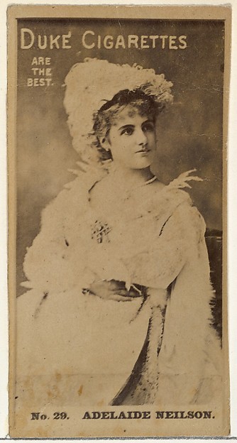 Card Number 29, Adelaide Neilson, from the Actors and Actresses series (N145-6) issued by Duke Sons & Co. to promote Duke Cigarettes