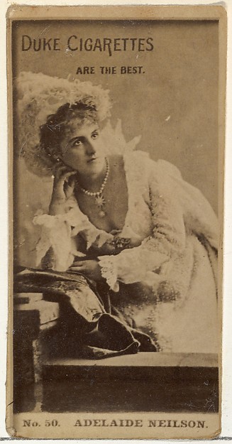 Card Number 50, Adelaide Neilson, from the Actors and Actresses series (N145-6) issued by Duke Sons & Co. to promote Duke Cigarettes
