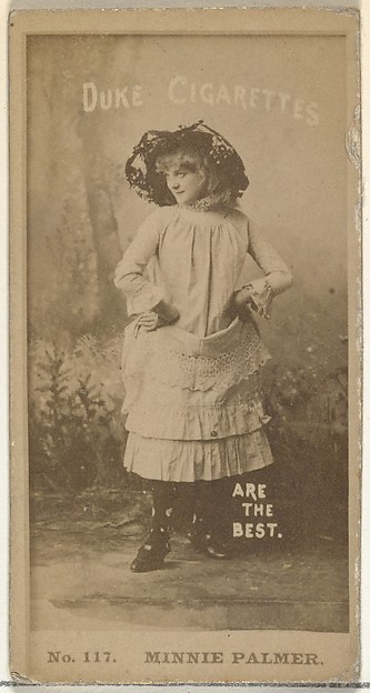Card Number 117, Minnie Palmer, from the Actors and Actresses series (N145-6) issued by Duke Sons & Co. to promote Duke Cigarettes by W. Duke, Sons & Co., The Metropolitan Museum of Art