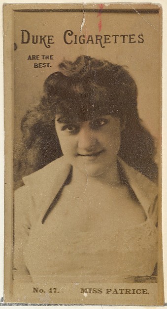 Card Number 47, Miss Patrice, from the Actors and Actresses series (N145-6) issued by Duke Sons & Co. to promote Duke Cigarettes