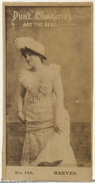 Card Number 186, Miss Reeves, from the Actors and Actresses series (N145-6) issued by Duke Sons & Co. to promote Duke Cigarettes