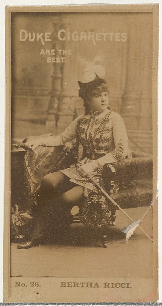 Card Number 26, Bertha Ricci, from the Actors and Actresses series (N145-6) issued by Duke Sons & Co. to promote Duke Cigarettes
