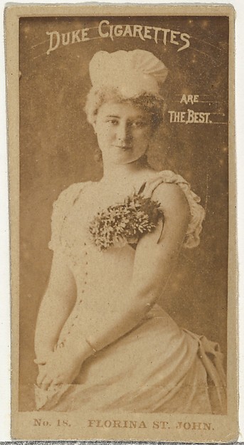 Card Number 18, Florina St. John, from the Actors and Actresses series (N145-6) issued by Duke Sons & Co. to promote Duke Cigarettes by W. Duke, Sons & Co., The Metropolitan Museum of Art