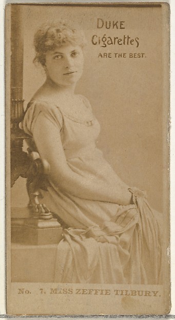 Card Number 7, Miss Zeffie Tilbury, from the Actors and Actresses series (N145-6) issued by Duke Sons & Co. to promote Duke Cigarettes