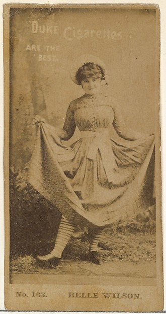 Card Number 163, Belle Wilson, from the Actors and Actresses series (N145-6) issued by Duke Sons & Co. to promote Duke Cigarettes