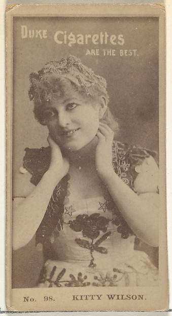 Card Number 98, Kitty Wilson, from the Actors and Actresses series (N145-6) issued by Duke Sons & Co. to promote Duke Cigarettes