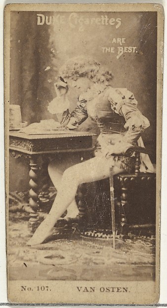 Card Number 107, Van Osten, from the Actors and Actresses series (N145-6) issued by Duke Sons & Co. to promote Duke Cigarettes